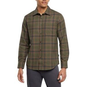 NWT Eddie Bauer Men’s Button Down Flannel Shirt Green- Size Medium